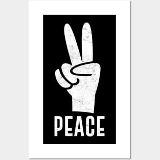 Peace Hand Sign - Faded Style Posters and Art